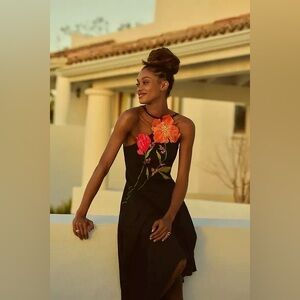 NWT Anthropologie x Yukiko Noritake Asymmetrical Floral Midi Dress